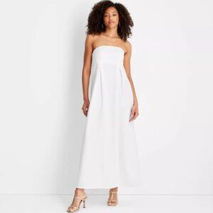 Future Collective Strapless White Dress, Size 4